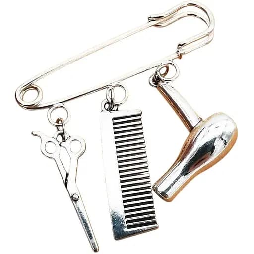 Брошь Ножницы фен гребешок на булавке (84946797) - фото 1