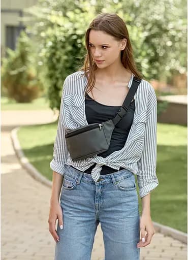 Поясная сумка бананка Sambag Tirso MSH графитовый 31 х 12 х 5 см (80111009) - фото 1