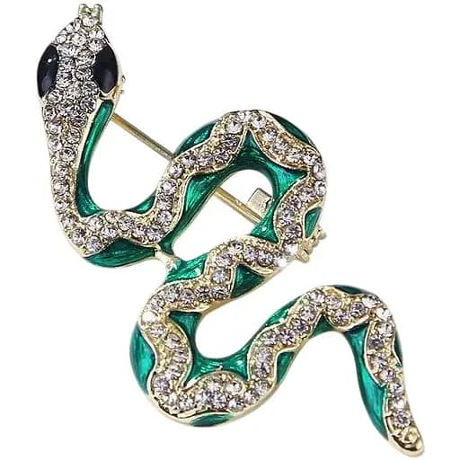 Брошь Змея женская брошь-булавка зеленая (158511413) - фото 1