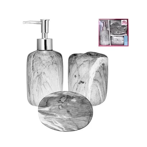 Набор для ванной комнаты SnT Мрамор, 3 предмета (889-06-001) - фото 1