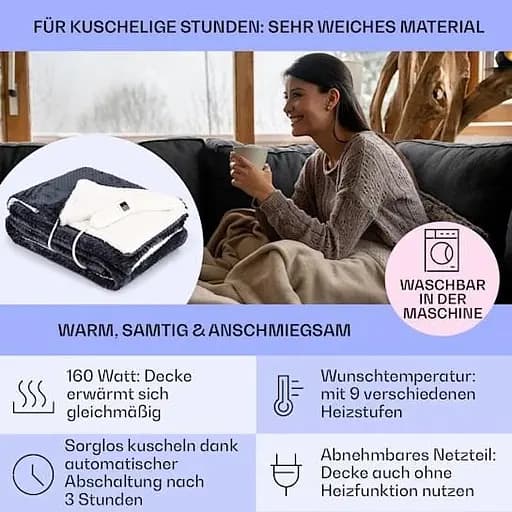 Электрическое одеяло Klarstein Watson Deluxe XL 160 Вт (10045253) - фото 5