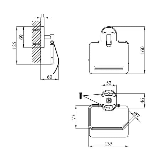 Держатель для туалетной бумаги Kroner KRM Elbe - ACC2903 (CV022853) - фото 6