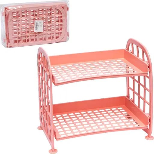 Органайзер-полиця пластикова 2 яруси в асортименті 22 x 20 x 14 см - фото 4