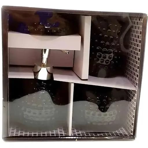 Набор аксессуаров для ванной комнаты No brand Гольф керамический черный 4 предмета 23x21x11 см - фото 8