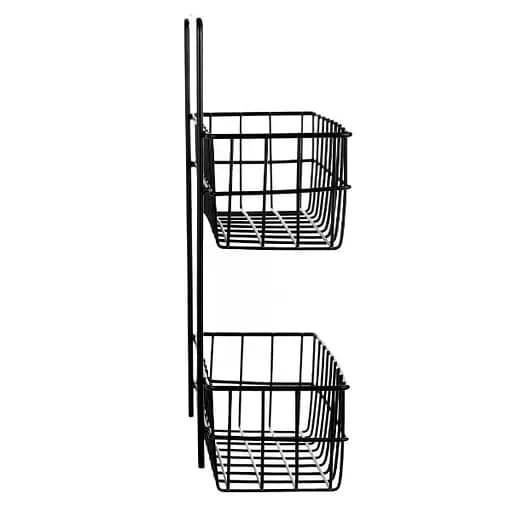 Настінна полиця-органайзер Stenson 25.5х10х33.5 см чорна (25584) - фото 3