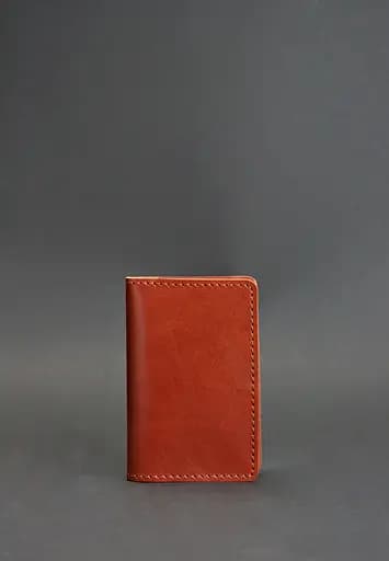 Кожаный кард-кейс (визитница) 6.0 светло-коричневый - фото 2