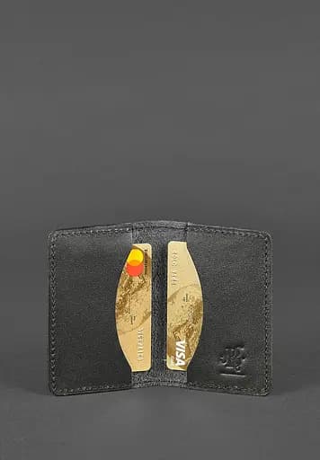 Кожаный кард-кейс (визитница) 6.0 черный - фото 3