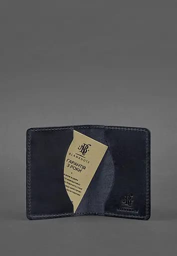 Кожаный кард-кейс (визитница) 6.0 синий Crazy Horse - фото 4