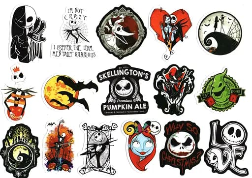 Стикерпак Набор наклеек Кошмар перед Рождеством The Nightmare Before Christmas 100 штук - фото 3