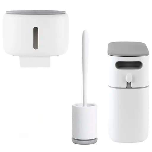 Набір аксесуарів для ванної кімнати МВМ My Home MVM-32 білий з сірим (MVM-MH-32 WHITE/GRAY) - фото 1