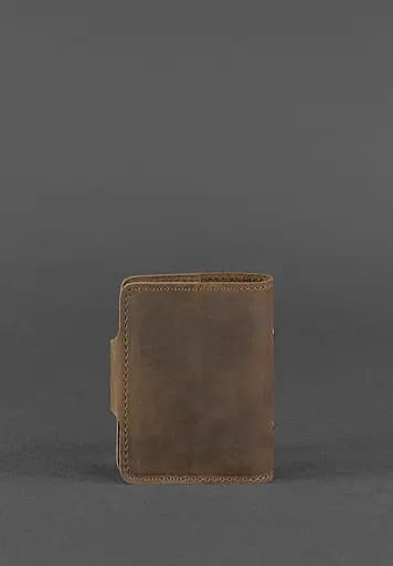 Кожаный кард-кейс 7.1 (Книжечка) темно-коричневый - фото 5