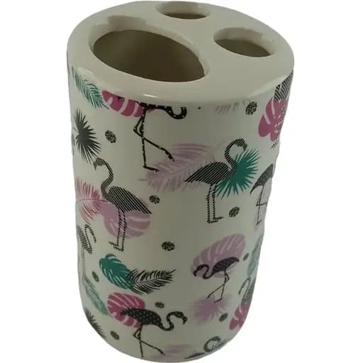 Набор аксессуаров для ванной комнаты No brand Фламинго B керамический 4 предмета - фото 4