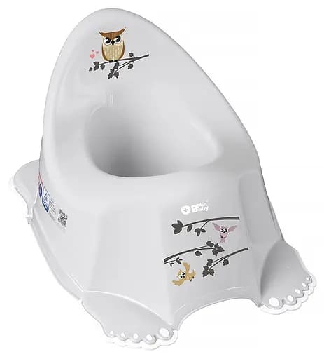 Детский горшок з протиковзною гумою Plus baby Маленька сова Сірий - фото 1