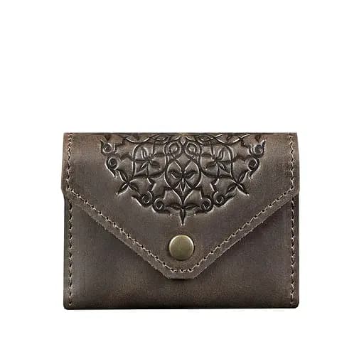 Кожаный кард-кейс 3.0 темно-коричневый с мандалой - фото 7