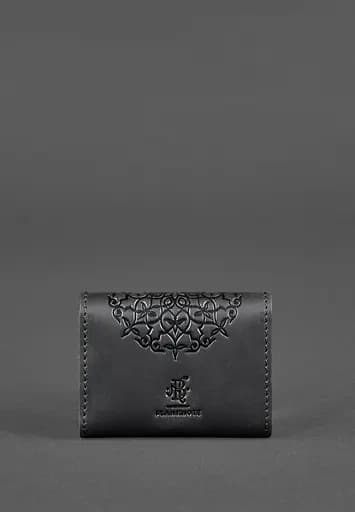 Кожаный женский кард-кейс 3.0 черный с мандалой - фото 5