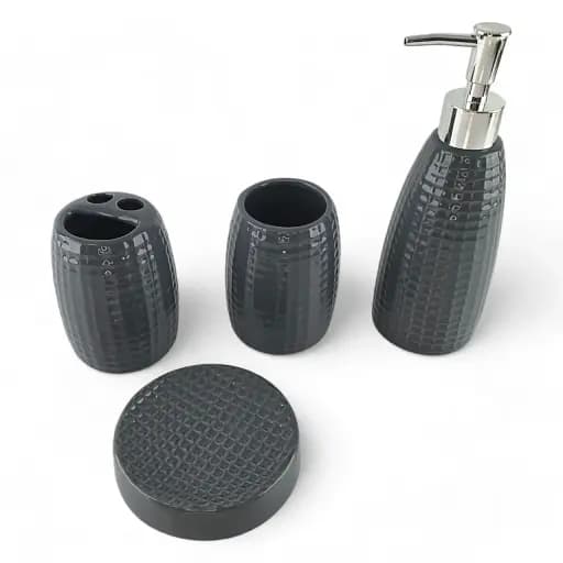 Набір для ванної керамічний 25х23.5х8 см сірий - фото 2