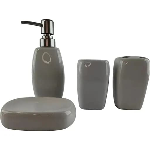 Набор аксессуаров для ванной комнаты No brand керамический белый 23x21x11 см - фото 4