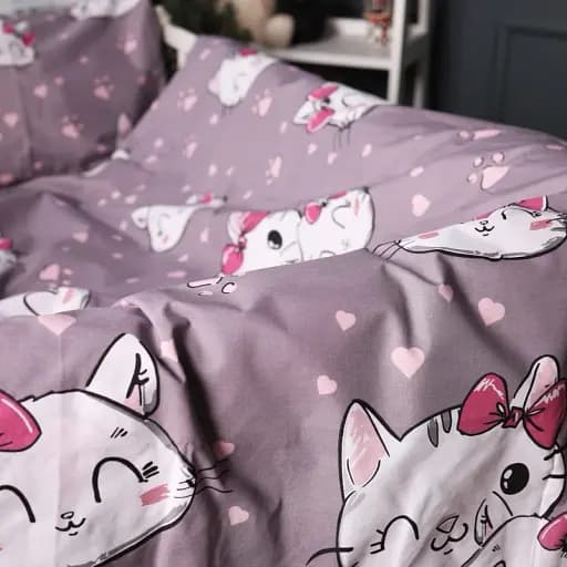 Наволочка MirSon Бязь 17-0691 Кот с лапой 45х45 см темно-пудровая (2200010455694) - фото 5