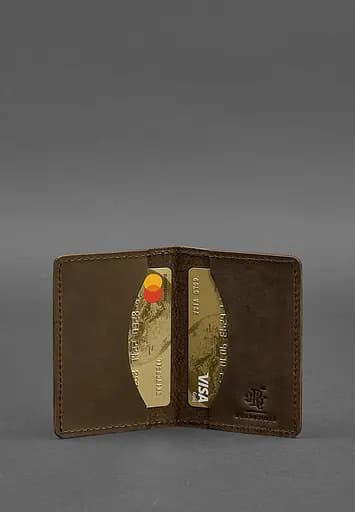 Мужской кожаный кард-кейс (визитница) 6.0 Карбон темно-коричневый - фото 3