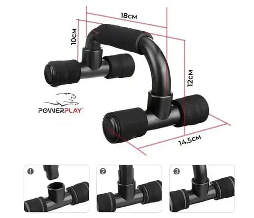 Упоры для отжиманий PowerPlay 4316 Push Up Bars пластиковые (Скошенные) (PP_4316) - фото 5