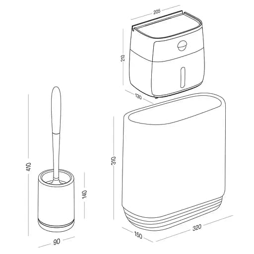 Набор аксессуаров для ванной комнаты My Home МВМ-01 белый с черным (MVM-MH-01 WHITE/BLACK) - фото 11