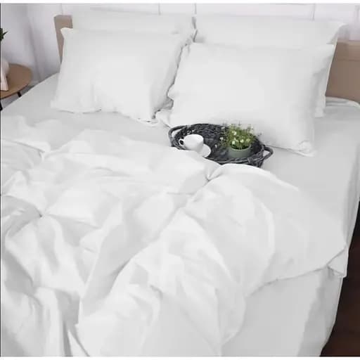 Простирадло MirSon Сатин 00-0000 Snow White 150х220 см (2200009415562) - фото 1