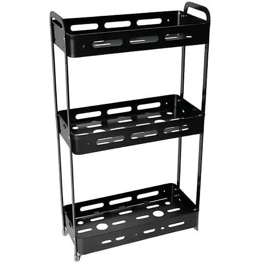 Полка Homax трехуровневая прямоугольная алюминиевая 57х33.3х15.5 см черная (EBA-3550 BL) - фото 1