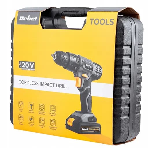 Дриль-шуруповерт Rebel RB-1002 акумуляторний ударний - фото 9