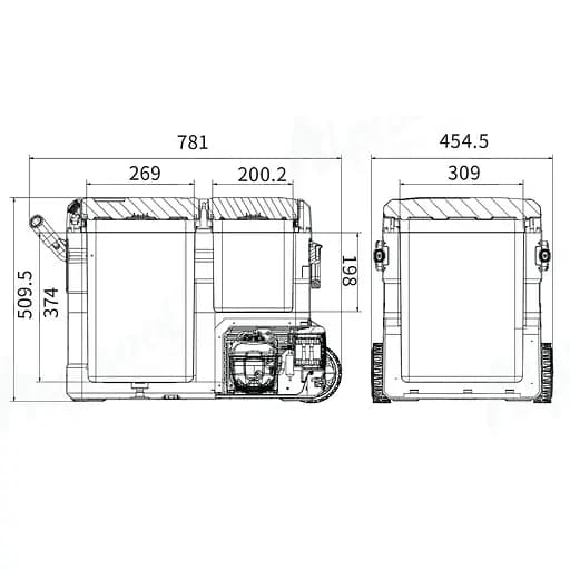 Компрессорный автохолодильник Alpicool TGBSW45 (47 литров, LG Compressor, Двухкамерный) - фото 6