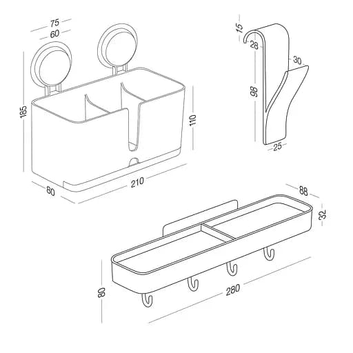 Набор аксессуаров для ванной комнаты My Home MVM-11 белый с серым (MVM-MH-11 WHITE/GRAY) - фото 14