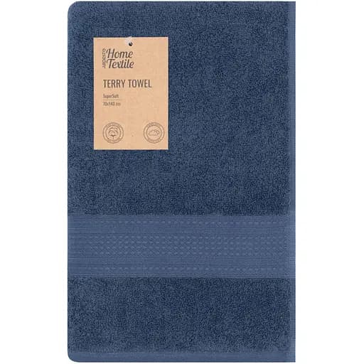 Полотенце махровое Ardesto SuperSoft 70х140 см 100% хлопок синее (ART2270DBP)  - фото 1