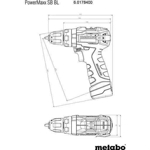 Дриль-шуруповерт Metabo PowerMaxx SB BL [601784500] [119779] - фото 4