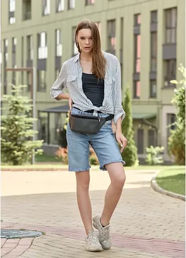 Поясная сумка бананка Sambag Tirso MSH графитовый 31 х 12 х 5 см (80111009) - фото 2