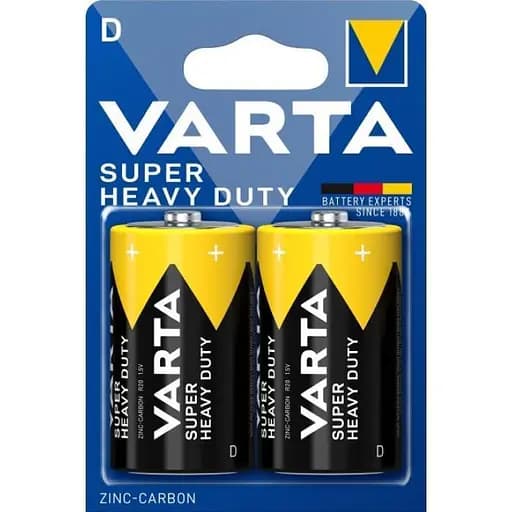 Батарейка VARTA SUPERLIFE D R20 BLI 2 ZINC-CARBON - фото 1