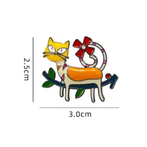 Брошь Котик на ветке брошь-булавка синяя - фото 2