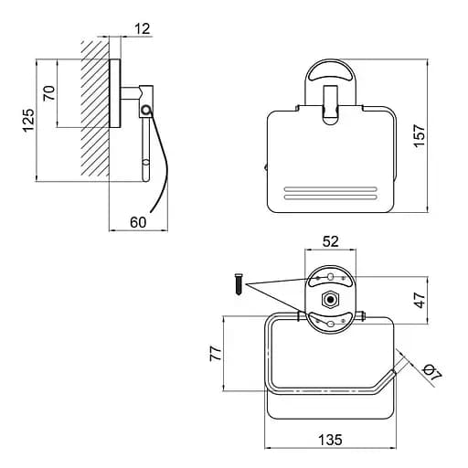 Тримач для туалетного паперу Lidz (CRM) -114.03.01 - фото 4