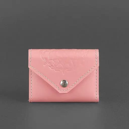 Женский кожаный кард-кейс 3.0 (гармошка) Розовый с мандалой - фото 5