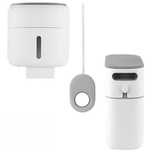 Набор аксессуаров для ванной комнаты МВМ My Home MVM-36 белый с серым (MVM-MH-36 WHITE/GRAY) - фото 1