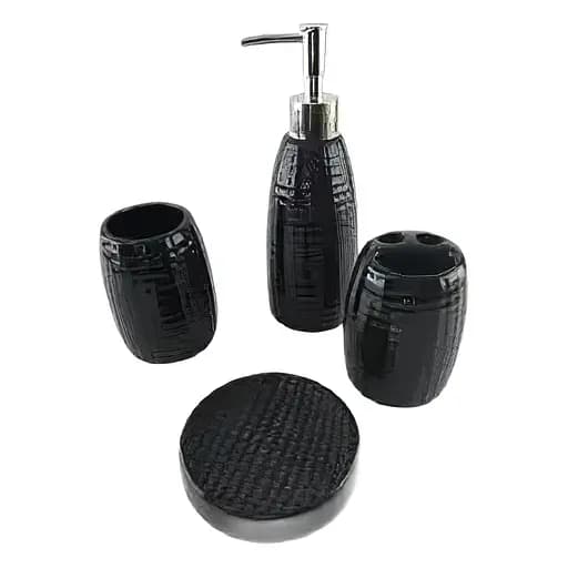 Набор для ванной керамический 25х23.5х8 см черный - фото 1