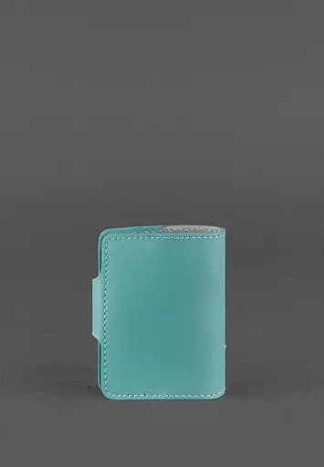 Женский кожаный кард-кейс 7.1 (Книжечка) бирюзовый - фото 5