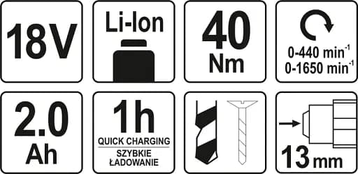 Шуруповерт-дриль акумуляторний YATO 18V (YT-82780) - фото 5