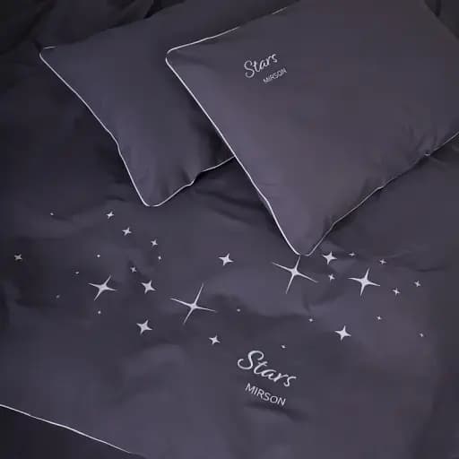 Простирадло MirSon Ranforce Elite 16-5803 Geronimo "Stars" 220x240 см сіре (2200008700157) - фото 1