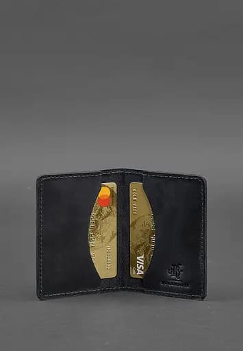 Мужской кожаный кард-кейс (визитница) 6.0 Карбон синий - фото 3