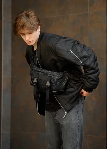 Мужская сумка бананка Sambag Dynamicdart черная 38 × 21 × 7 см (80411702m) - фото 2