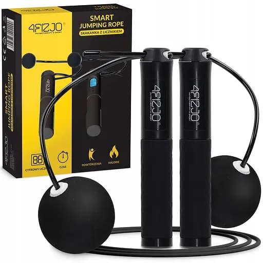 Скакалка со счетчиком 4FIZJO 2 в 1 проводная/беспроводная Black (P-5905973402200) - фото 1