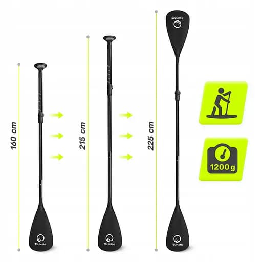 Весло для SUP доски TSUNAMI 2 в 1 160-225 см регулируемое, сложное Black (P-5907739316431) - фото 8