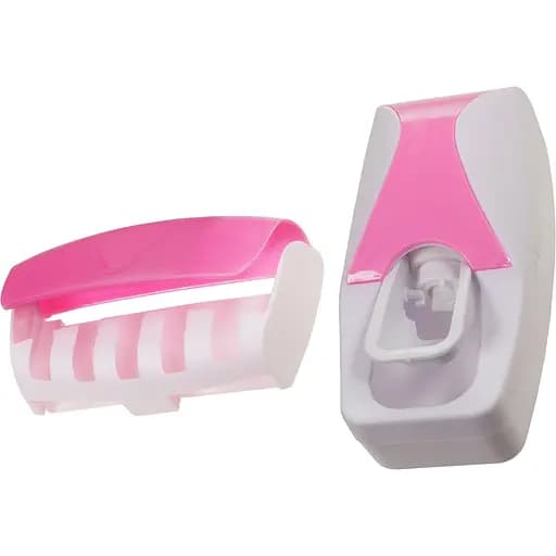 Набор для ванной комнаты Supretto: дозатор для зубной пасты и держатель для щеток, розовый (51580005) - фото 1