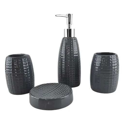 Набір для ванної керамічний 25х23.5х8 см сірий - фото 1