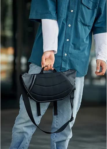 Мужская сумка бананка Sambag Dynamicdart черно-оранжевая 38 × 21 × 7 см (80411129m) - фото 10