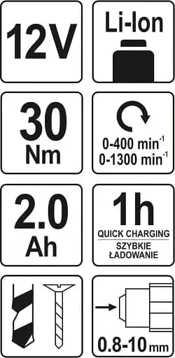 Шуруповерт акумуляторний YATO 12 Агод (YT-82901) - фото 7